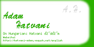 adam hatvani business card